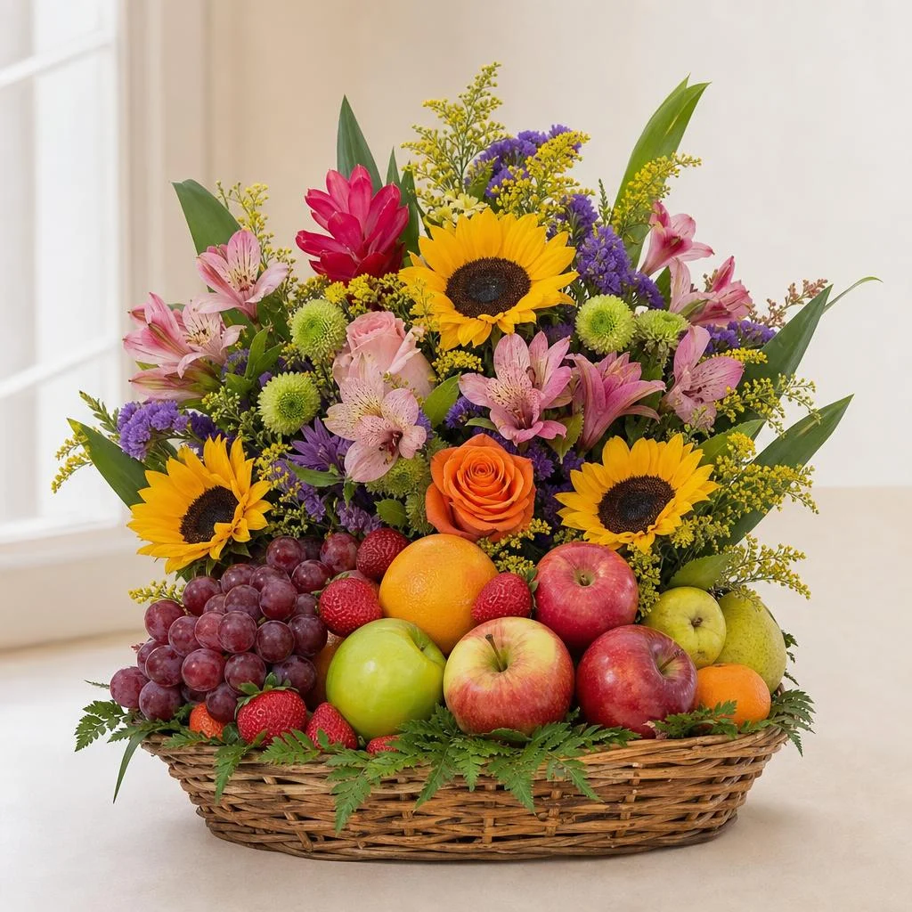 Flower Arrangement Home Delivery Bogotá - Flowers with fruit