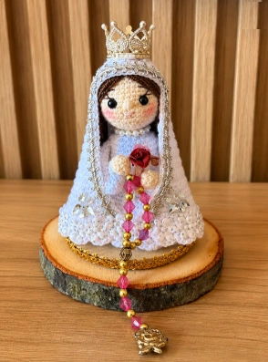 Our Lady Rosa Mystica Crochet Figure
