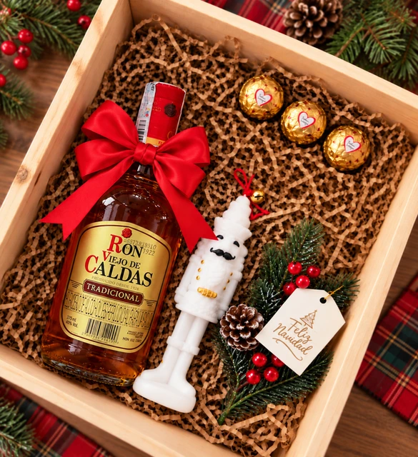 Year-End Doll and Ron Viejo de Caldas Gift Box