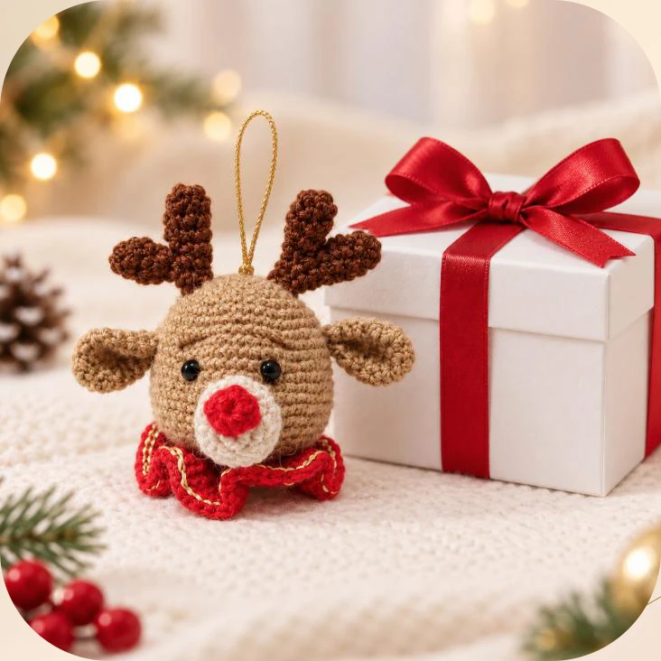 Crochet Reindeer Ornament