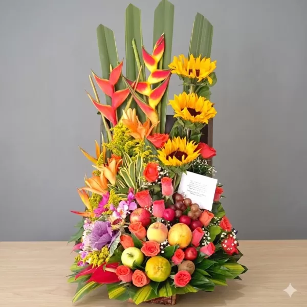Arreglo de flores a Domicilio Bogotá  – Flores con frutas